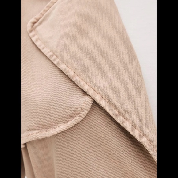 L'AGENCE Long Beige Trench Coat - Picture 2 of 8